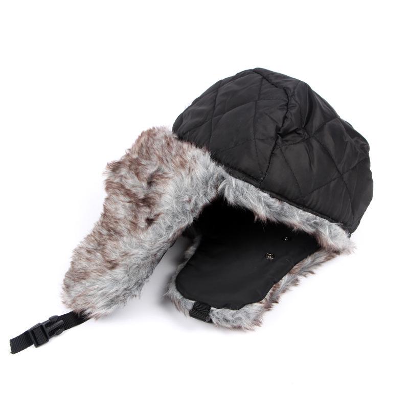 Men's Northeast Winter Hat: Warm, Thick, Windproof, Cycling Cap with Ear Flaps, Women's Lei Feng Hat, Plus Velvet Lining for Autumn/Winter.