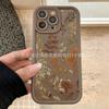 Винтажный Коричневый Чехол для iPhone Apple 11/12/13/14/15Pro с Цветами 16/17ProMax Противоударный