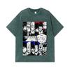 275 GSM Washed T-shirts 100% Cotton Jujutsu Kaisen V39 Print Unisex Heavy Cotton T Shirt