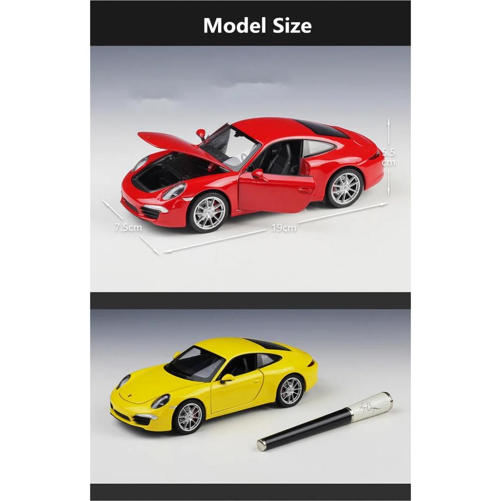 Welly 1/24 Porsche 911 Carrera S 991 Купе Спортивный Автомобиль из Сплава Модель Металлическая Литая Игрушечные Машинки Модель Автомобиля Симуляция Детский Подарок