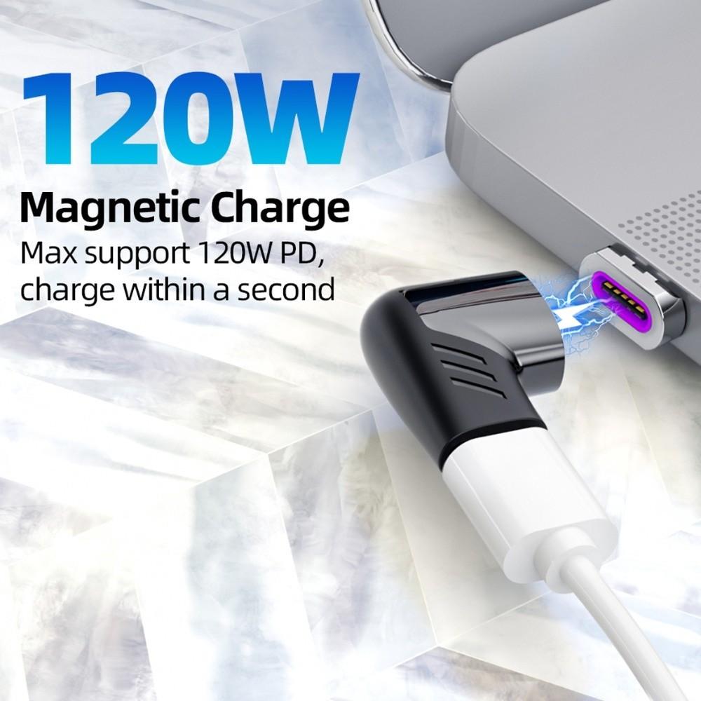 90 Degree USB Type C Magnetic Adapter 120W Power Elbow Magnetic Adapter Mobile Accessories