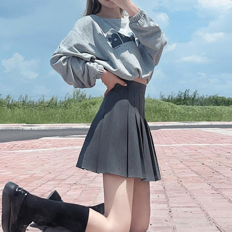 Summer Spring Fashion Femlae Girl's Skirts Zipper Solid A-line Mini Skirts Casual Pleated Skirt Women Skirts