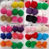 6 Pairs/Set Lovely Warm Furry Square Round Star Heart Plastic Stick Earrings