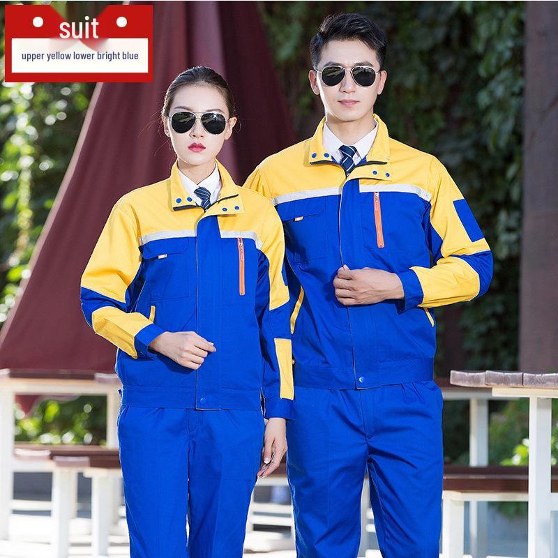 Прочный рабочий комплект для мужчин и женщин - С длинным рукавом, износостойкий, утолщенный для весны/осени. Идеально для сварки и авторемонта.