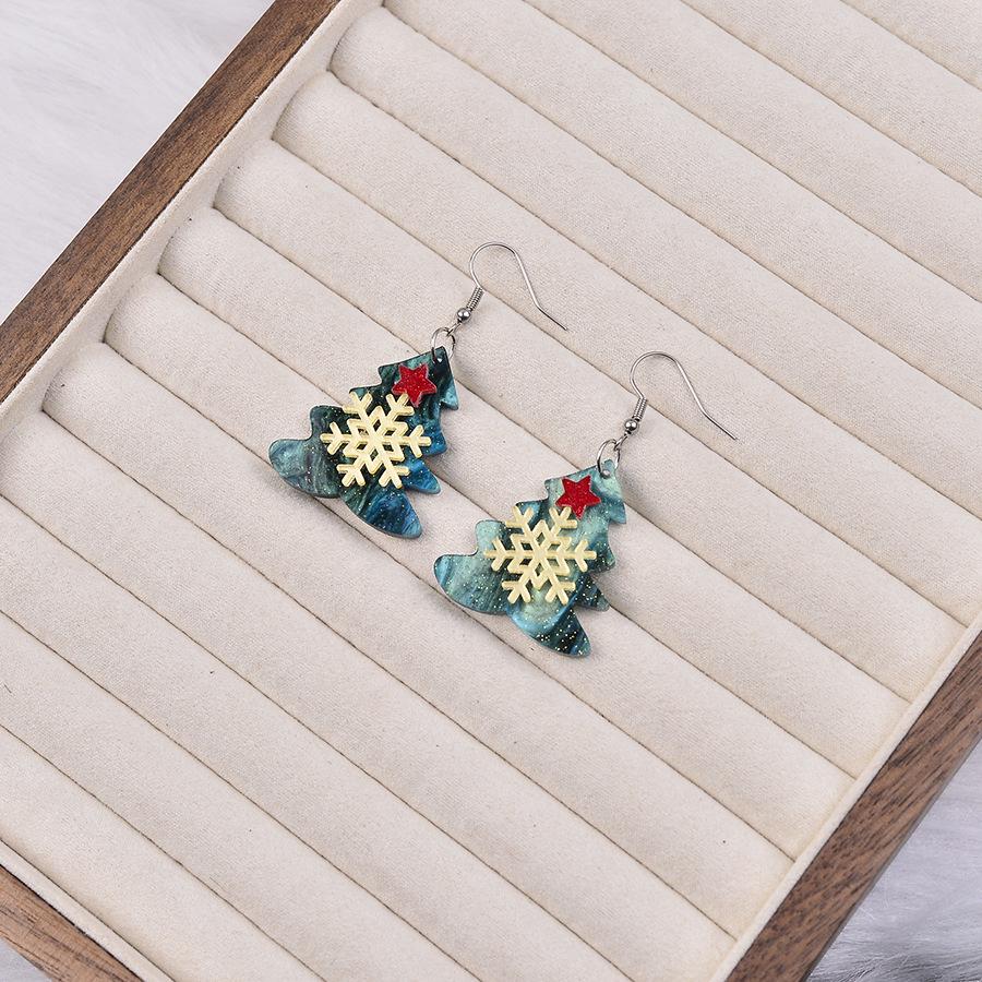Gradient Snowflake and Reindeer Gnome Christmas Earrings