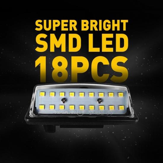 [ПОЛНЫЙ СВЕТОДИОД] Комплект корпусов белых фонарей подсветки номерного знака для Nissan Altima/Sentra/Maxima