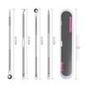 4-Piece Stainless Steel Double-Ended Blackhead and Acne Extractor Set