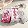 Rose Rider Tarot Deck 11*6.2cm in Tin Box - 78 Classic Vintage Pink Tarot Cards with Guidebook, Aesthetic Rose Pink