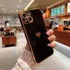 Подходит для 16 Apple 17promax гальванический боковой чехол-сердечко 15promax чехол для мобильного телефона XR гарантия 14pro чехол XS