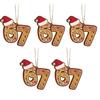Christmas 67 Acrylic Ornament Six Seven Gingerbread Ornaments Funny 67 Meme Xmas Tree Decorations for Holiday Party Decor