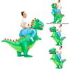 Праздничный зеленый надувной костюм динозавра на Хэллоуин. Идеально подходит для детей и взрослых.