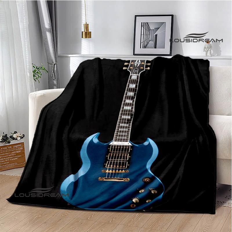 Одеяло с логотипом гитары Gibson, одеяло для согревания фланцев, одеяло для пикника, домашнее дорожное одеяло, подкладка для кровати, подарок на день рождения