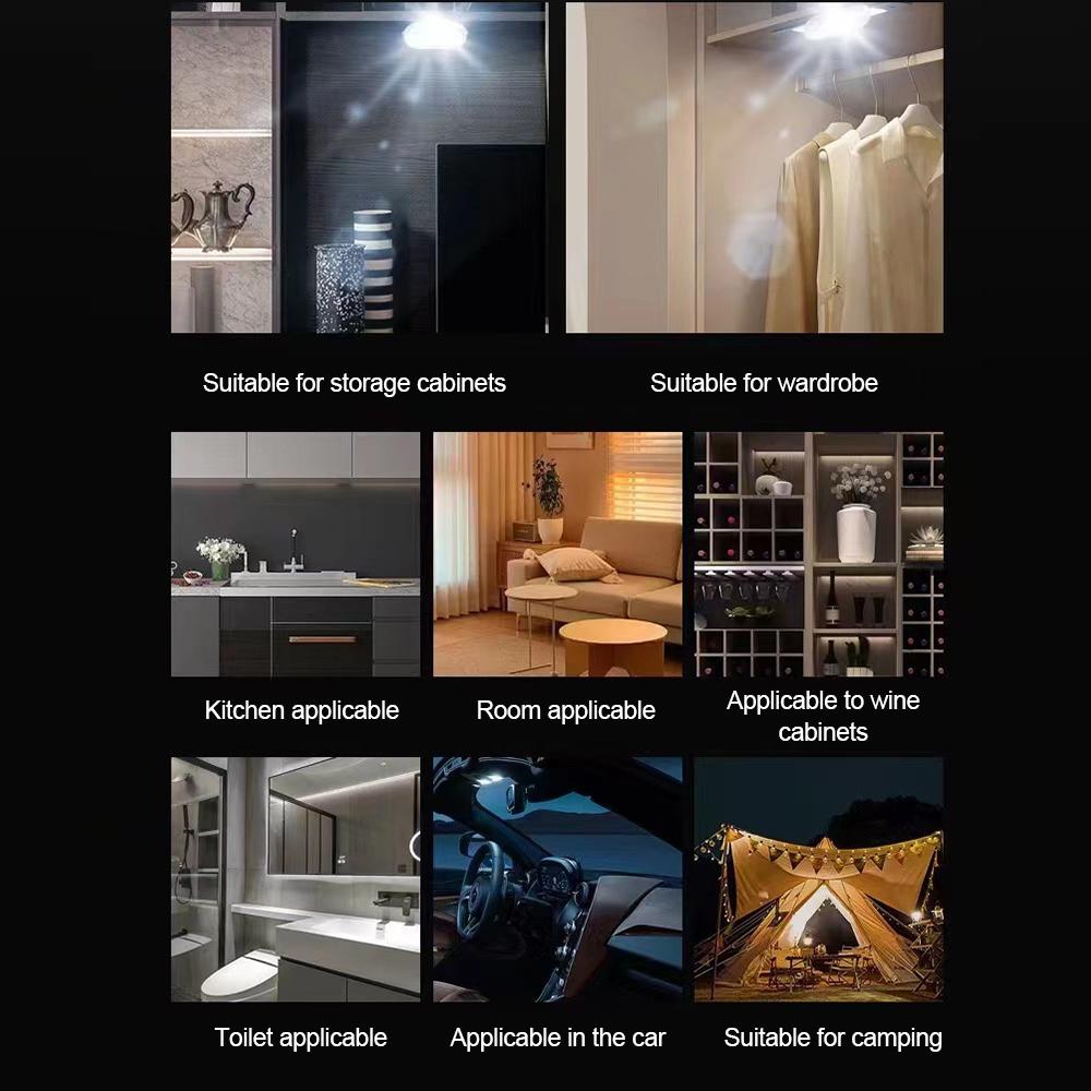 LED Interior Car Light Mini Auto Roof Ceiling Touch Light Wireless USB Charging Reading Lamp For Car Door Foot Trunk Night Light