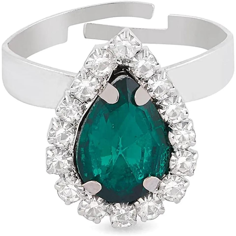 ZAVERI PEARLS Green Dazzling Diamonds Современное колье, серьги и кольца для женщин