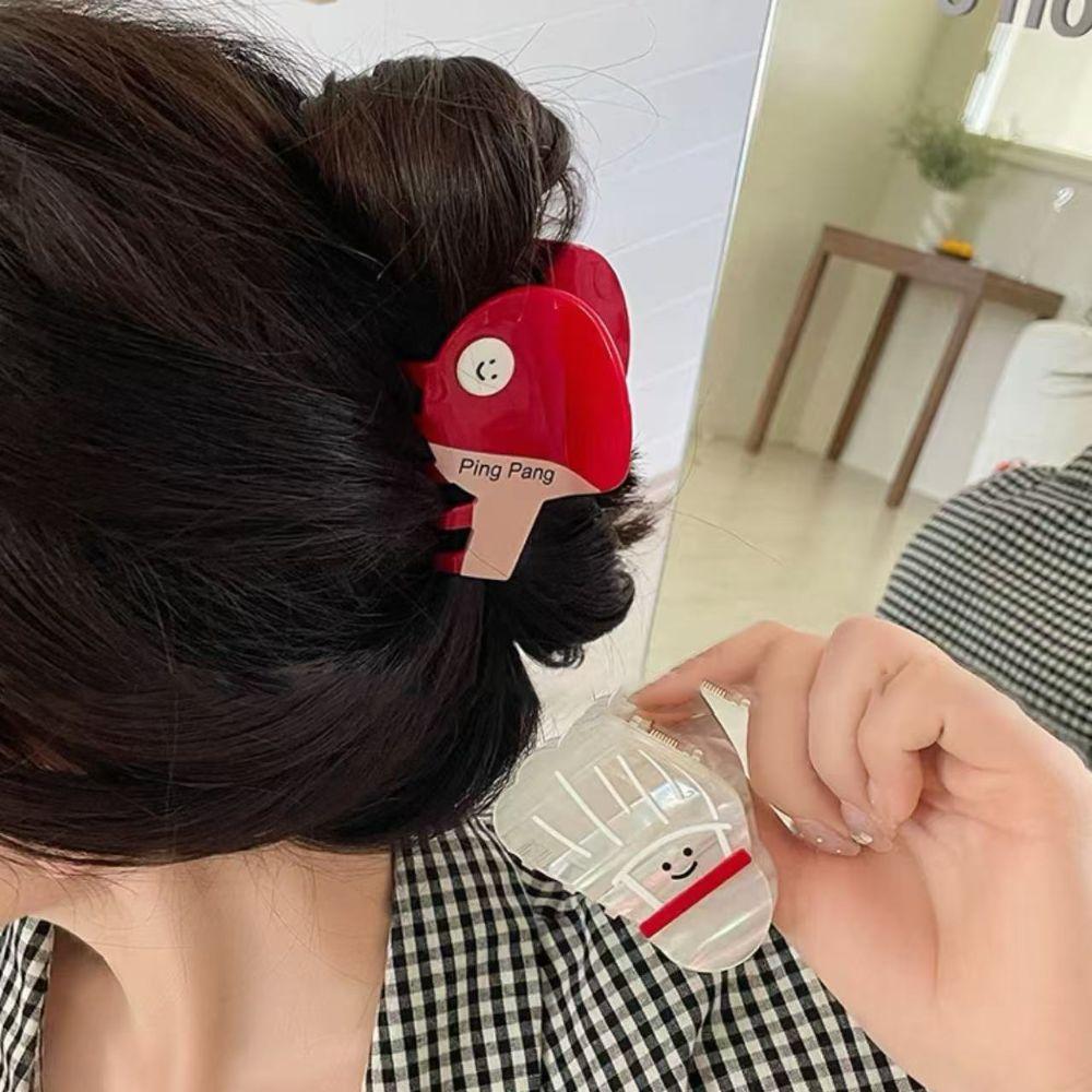 Sweet Table Tennis Racket Hairpin Small Hair Claw Clip Cute Badminton Hairpin Women Decoration
