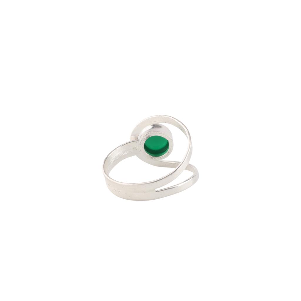 Natural Green Onyx Cab Gemstone 925 Sterling Silver Jewelry Handmade Women Ring RR-68-31