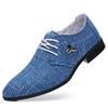 Blue Men Oxford Shoes For Men FashionMale Shoes Breathable Pointed Toe Linen Canvas Shoe Moccasins Luxury Men Casual Shoe