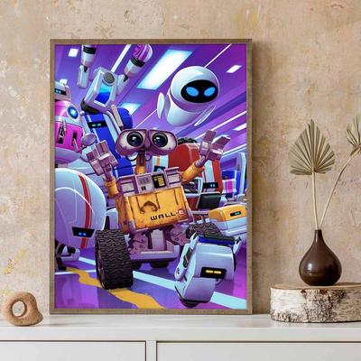 5D Алмазная Живопись Сделай Сам Wall-e Наносит Удар Полная Выкладка Стразы Мозаика Вышивка Изделия Ручной Работы Домашний Декор Подарок