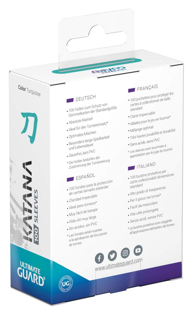 Ultimate Guard Katana Стандартные протекторы для 100 карт, Бирюзовые, Размер, Протекторы,