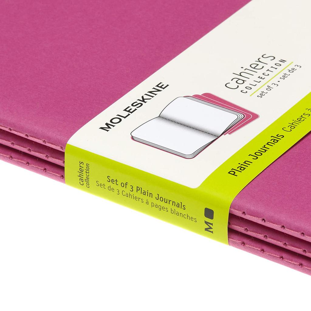 Moleskine Notebook Cahier Journal Set of Large Kinetic Pink CH018D17 3, Plain, Size,