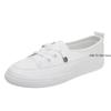 2025 Women Shoes Female Pu Leather Walking Sneakers Low Platform Sneakers Loafers White Flat Slip On Vulcanize Casual Shoes