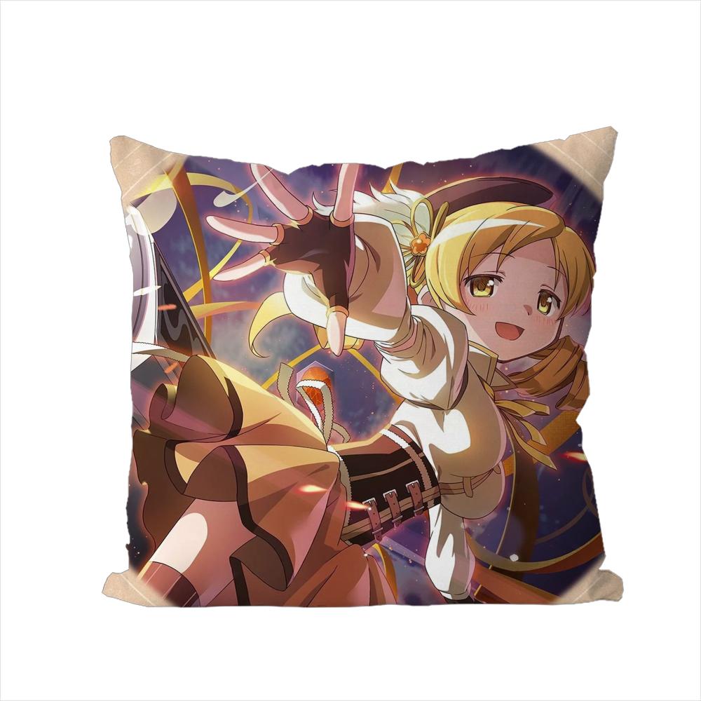 Чехол для подушки Puella Magi Madoka Magica для автомобиля, дивана, декоративный для дома, двусторонний принт, плюшевая квадратная декоративная подушка, наволочка