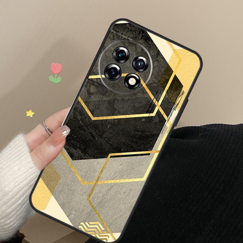Luxury Gold Foil Art Cover For OnePlus Nord 4 CE 2 3 Lite N20 N30 9 10 Pro 8T 9RT 10T 10R 12R 13R 11 12 13 Case
