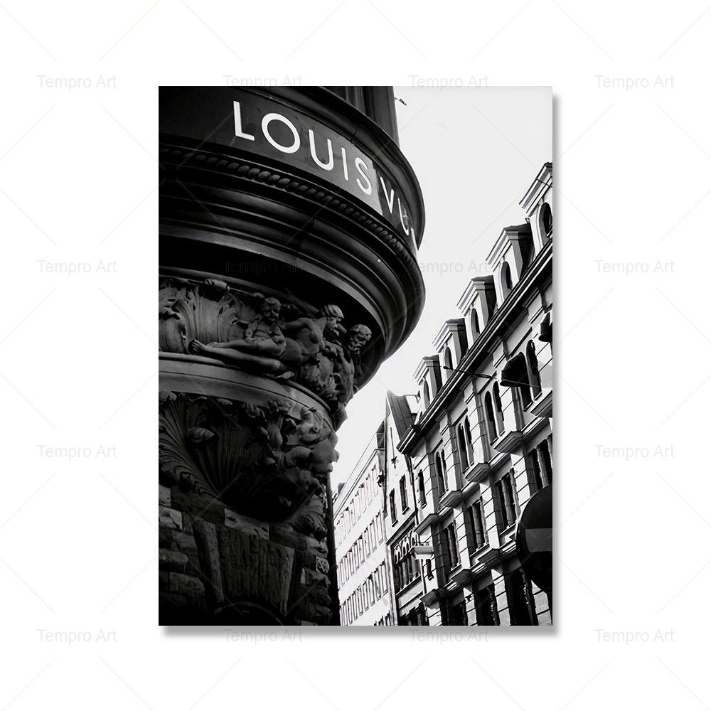 Модный Парижский брендовый постер с принтом звезды, собаки, автобуса, автомобиля, настенная живопись на холсте, черно-белая скандинавская картина для гостиной, домашний декор