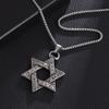 Stainless Steel Solomon Star of David Pendant Men's Six Pointed Star Necklace Jewish Jewelry New Year Gift