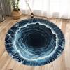 3D Illusion Masterpieces Round Rugs Big Crack and Deep Hole Designs Stunning Optical Illusion Carpets Look Crack Floor Mats