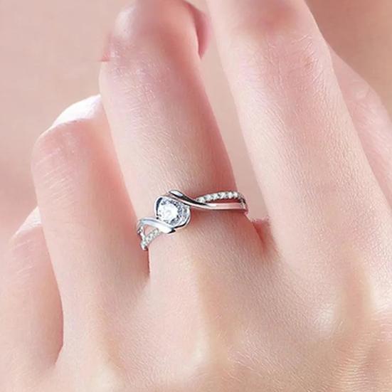 Глянцевое стекируемое кольцо с геометрическими искусственными драгоценными камнями, инкрустированное женское кольцо на палец, дизайн с поворотом, обещание