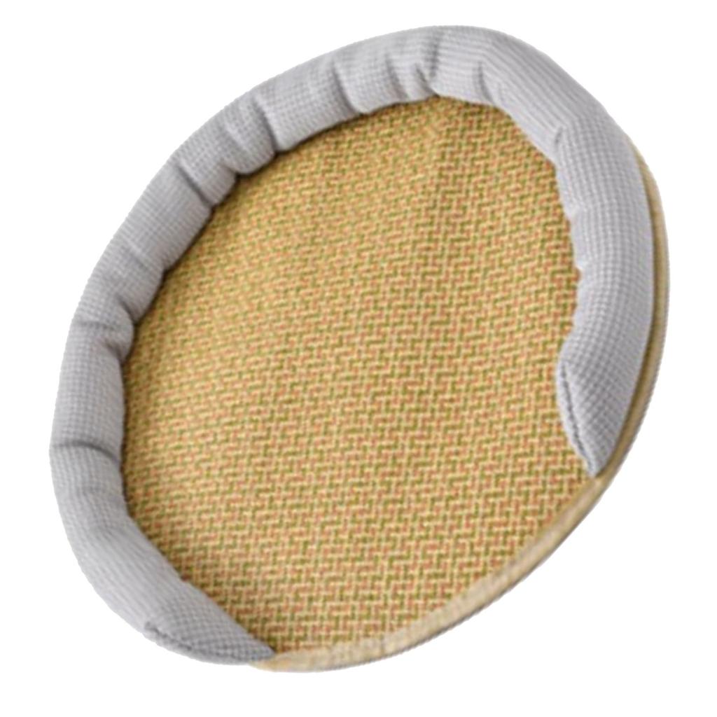 Pet Cooling Mat Summer Waterproof Breathable Soft Comfortable Hand Woven Cat Cool Rattan Pad for Indoor M Grey