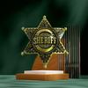 U.S. Sheriff's Shield Brooch Six-pointed Star Pin Public Security Honor Creative Exquisite Small Badge