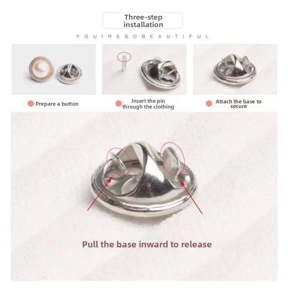 10pcs Needle Buckle DIY Decorative Safety Button Covers Imitation Pearl Button Brooch Pins For Hats