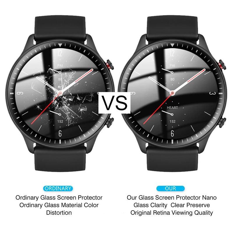 2 шт. Мягкая защитная пленка из стекловолокна для умных часов Xiaomi Amazfit GTR 2 2e 3 pro 4, полное покрытие экрана, защитное стекло GTR3 GTR2 GTR4