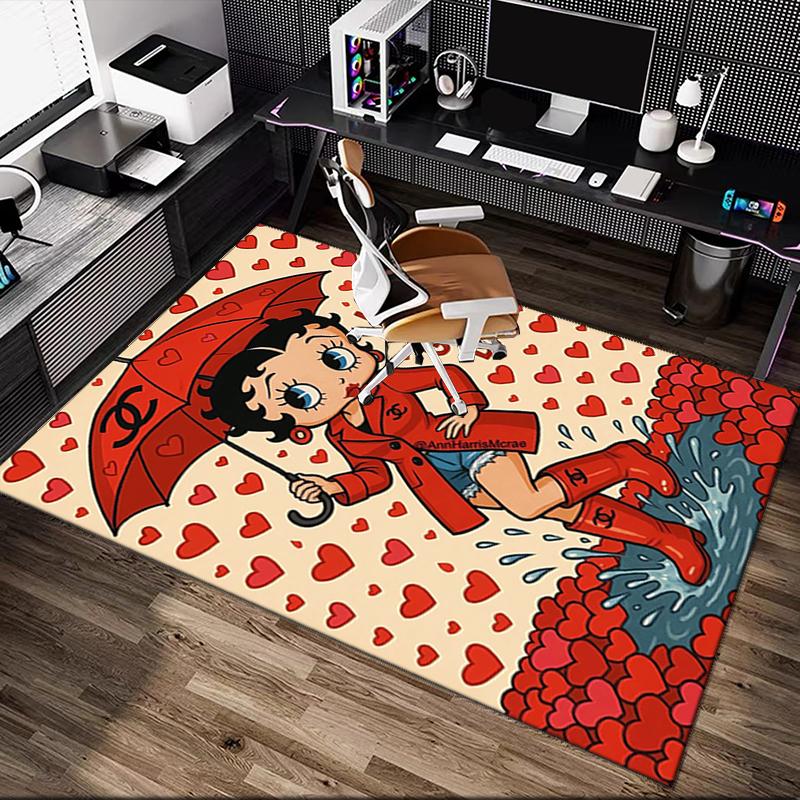 1pc Betty Boop Rug, Comfortable Printed Home Area Carpet, Cozy Office Chair Rug