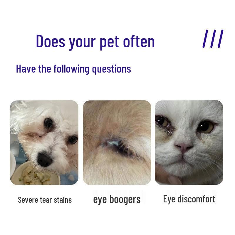 Tear Stain Remover Powder for Cats & Dogs - Eye Cleaning & Booger Removal for Bichon, Pomeranian & More