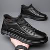 Casual Leather Shoes Men's Board Shoes Men's 2025 New Autumn Trend Versatile Soft Sole Black Trend Men's Shoes 2025