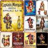 Металлические жестяные таблички Captain Morgan, Настенный плакат, Значок-табличка, Винтажная железная картина, Декор для гаража, кафе, мужской комнаты, клуба, бара
