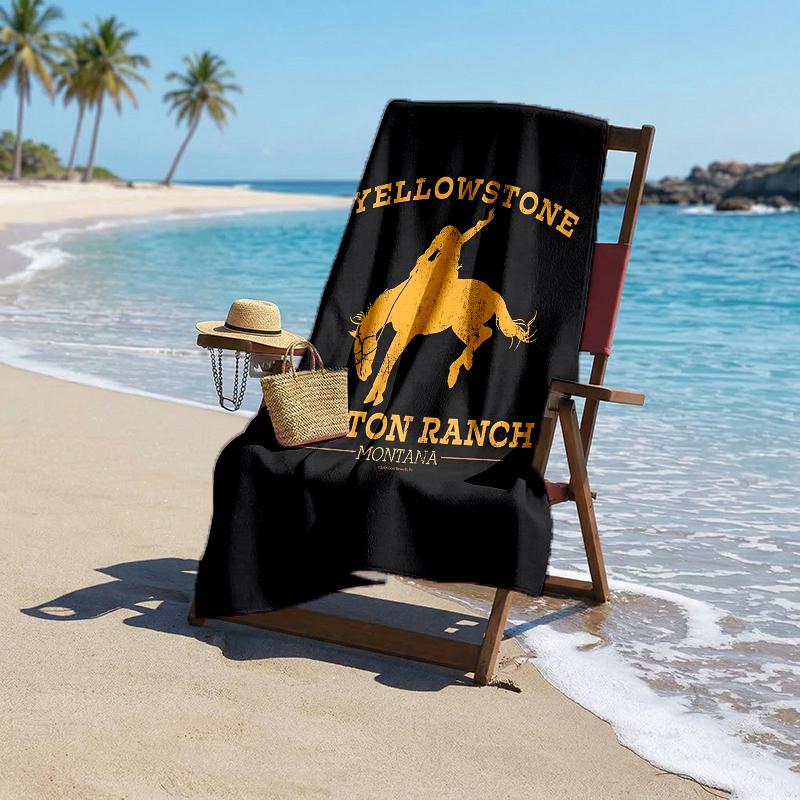 Denim Yellowstone Fashion Beach Towel: Ideal for Summer Adventures Soft, absorbent and quick drying suitable for swimming and bathing