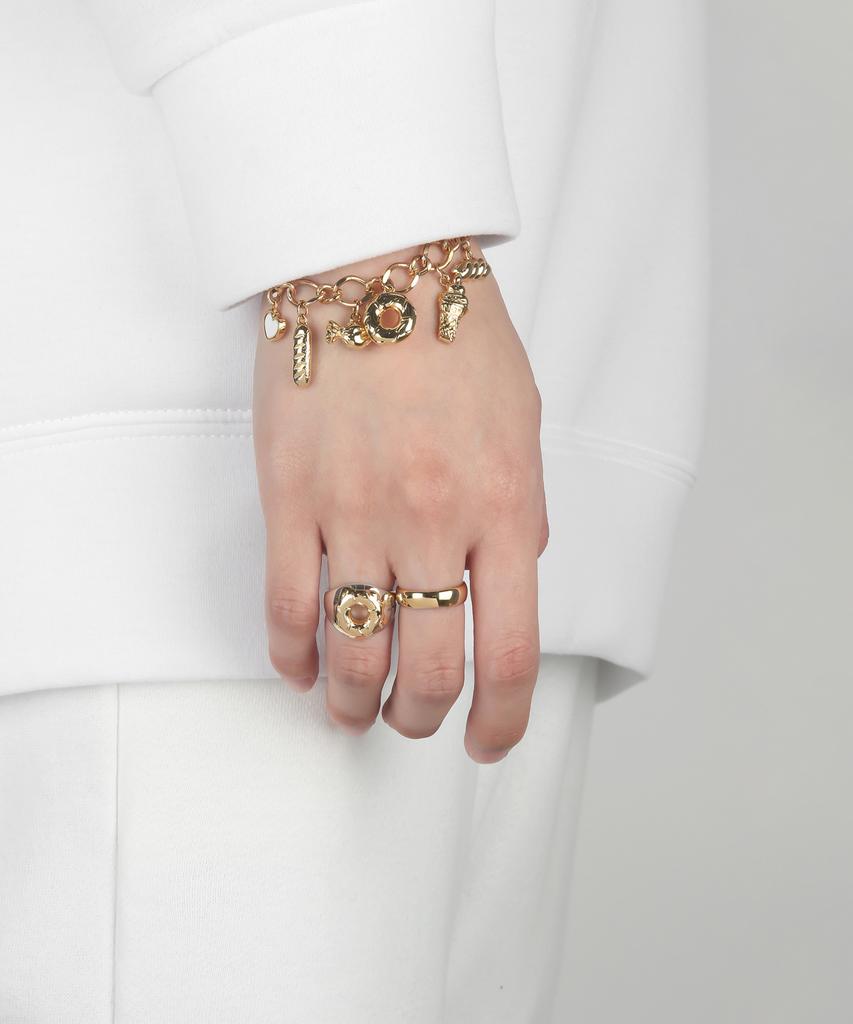 Nonenon Кольцо-бублик Серебро925(Покрынное золото 18K)