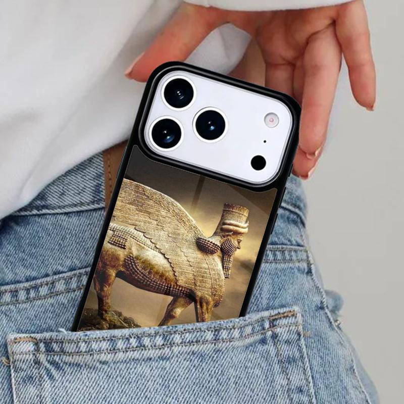 Lamassu Assyrian Winged Lion Phone Case for iPhone 17ProMax 12 13 14 15 16e 17 Pro Max Plus Air Cover