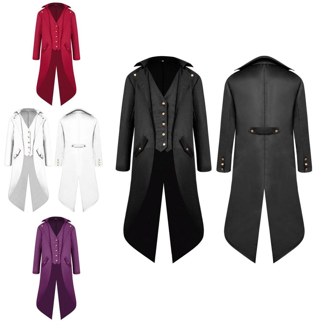 Unique Victorian-inspired Coat For Men With Rich Color Options And Long Sleeves