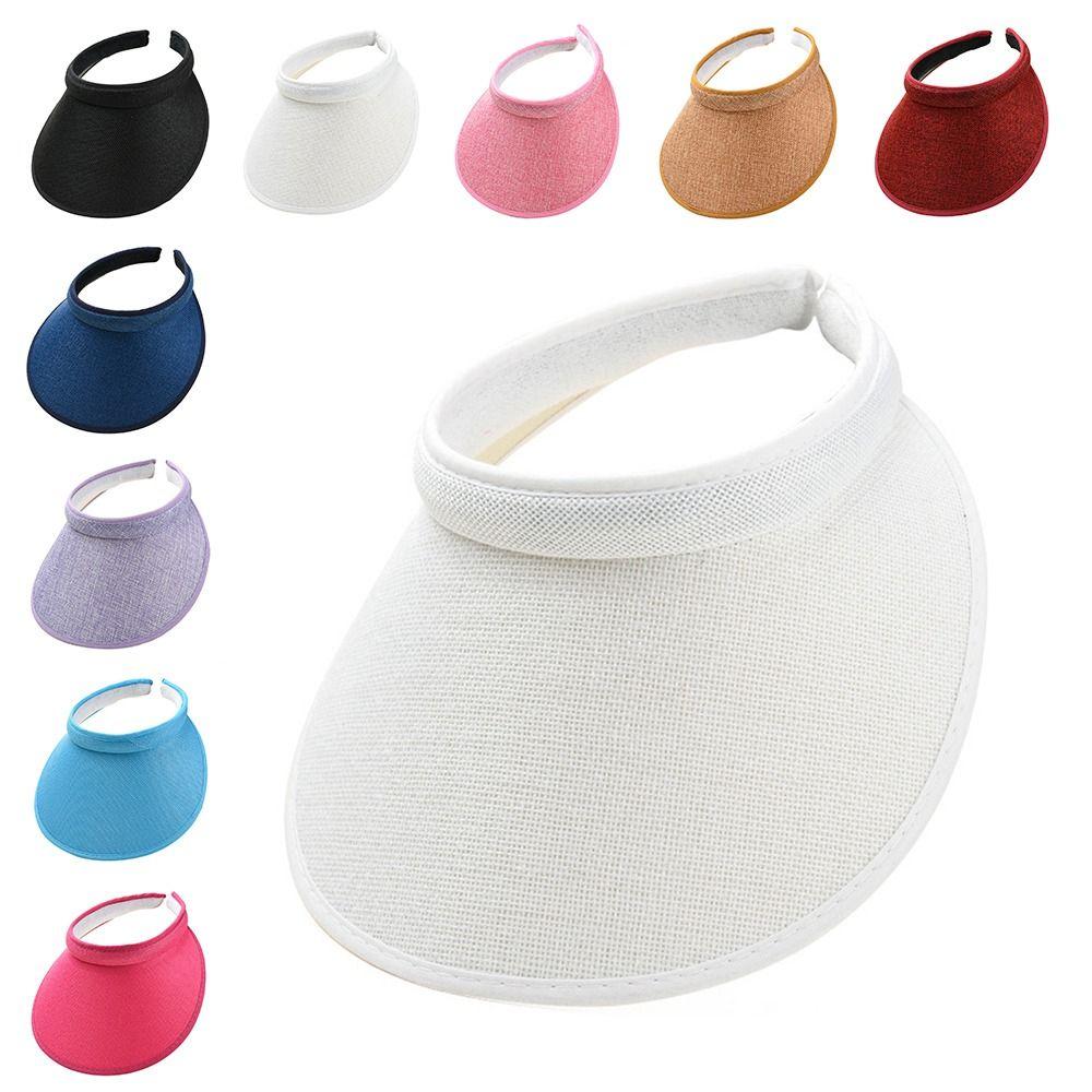 Portable Visor Hat Multi-function Beach Hats Wide Brim Sun Hat Straw Cap