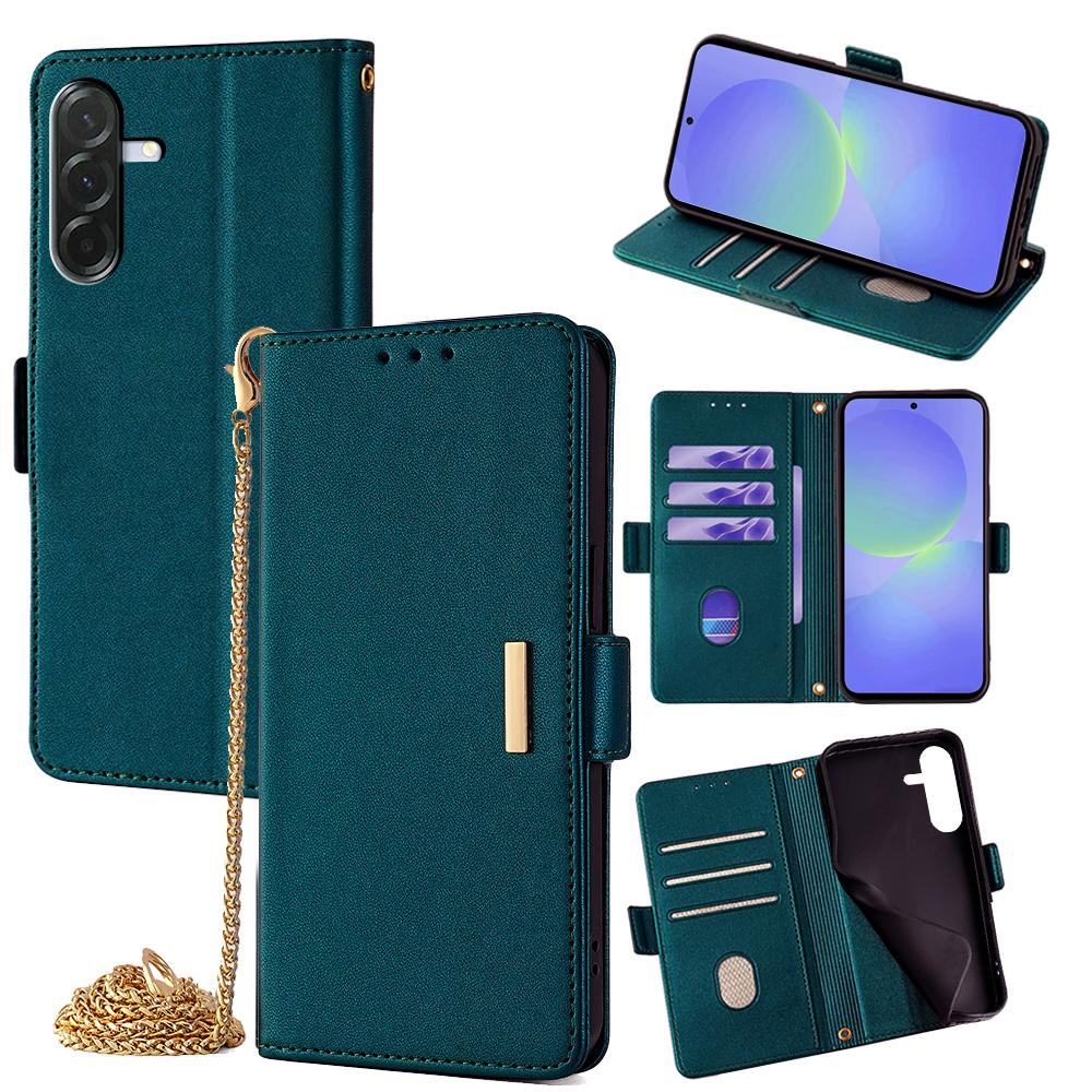 For Samsung Galaxy A36 5G Case PU Leather Wallet Stand Phone Cover with Crossbody Shoulder Strap