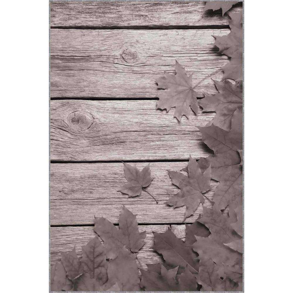 Серый нескользящий моющийся коврик с 3D-принтом «Кленовый лист» — идеально подходит для гостиной, идеальная дорожка для ковров