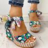 Women Sandals Platform Wedge Casual High Increas Shoes Ladies Ankle Strap Open Toe Sandals