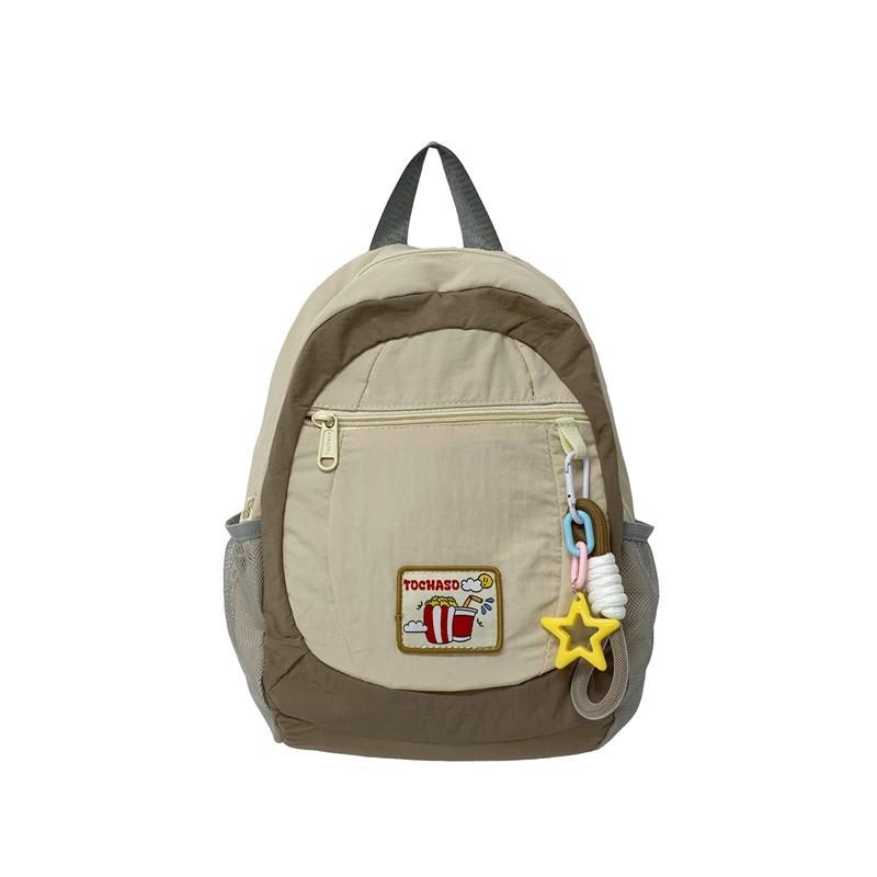 Contrast Childrens Color Backpack With Canvas Material For Daily Style College