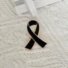 White Funeral Ribbon Badge Brooch Awareness Black Bow Brooch Pin  Brooch Accessories