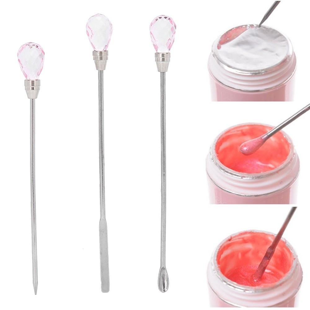 3 Pcs Portable Nail Art Stirring Rod Professional Nail Art Spatula Salon & home DIY use